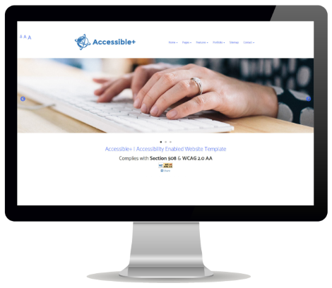image of a monitor with the accessible+ website